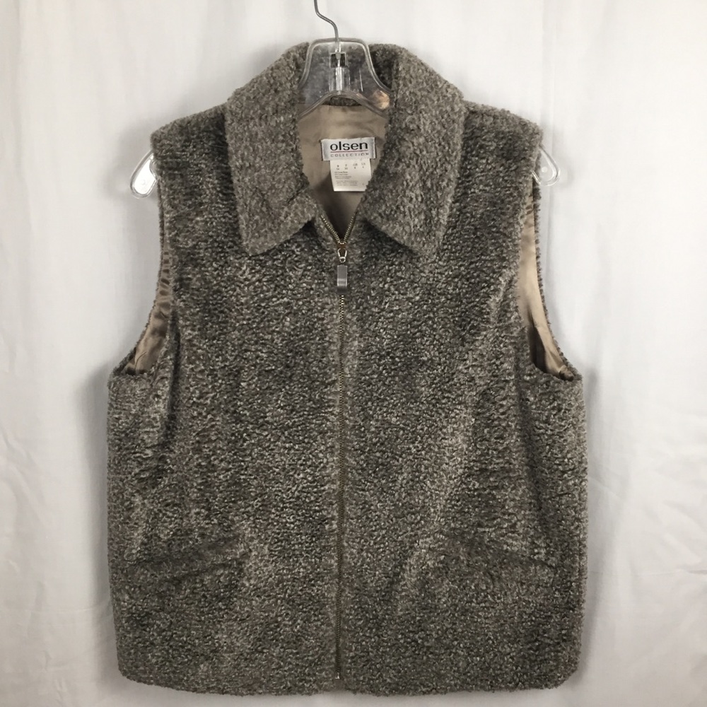 Olsen Collection Grey Faux Fur Vest